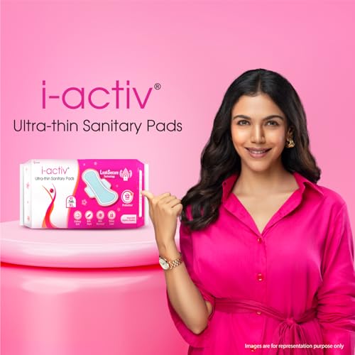 i-activ I activ Ultra Thin Sanitary Pads for Women XL | 40 Pads | Anti-Rash Anti-Bacterial Cottony Soft Sanitary Napkins | No Nasties | Upto 12 Hours Heavy Flow Leak Protection | Soft Hydrophobic Wings - Image 2