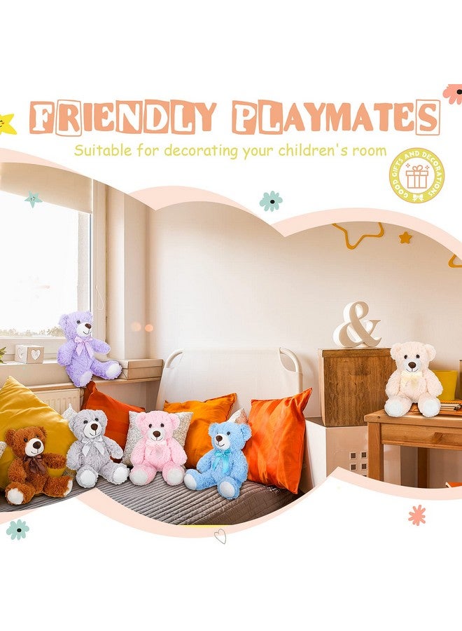Zomiboo 7 Packs 14 Inch Plush Bear Stuffed Animals Plush Soft Cute Stuffed Dolls Birthday Party Decorations(Cute Colors) - Image 3