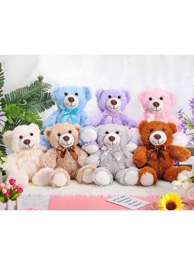 Zomiboo 7 Packs 14 Inch Plush Bear Stuffed Animals Plush Soft Cute Stuffed Dolls Birthday Party Decorations(Cute Colors) - Image 1