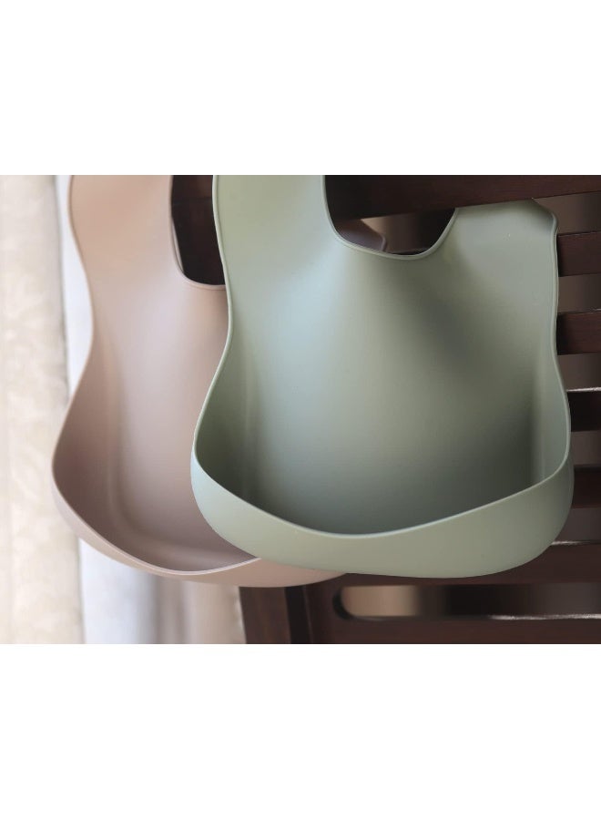 YMCF Products 2-Pack Waterproof Silicone Baby Bib Light Weight Comfortable Easy Wipe Clean - Image 3