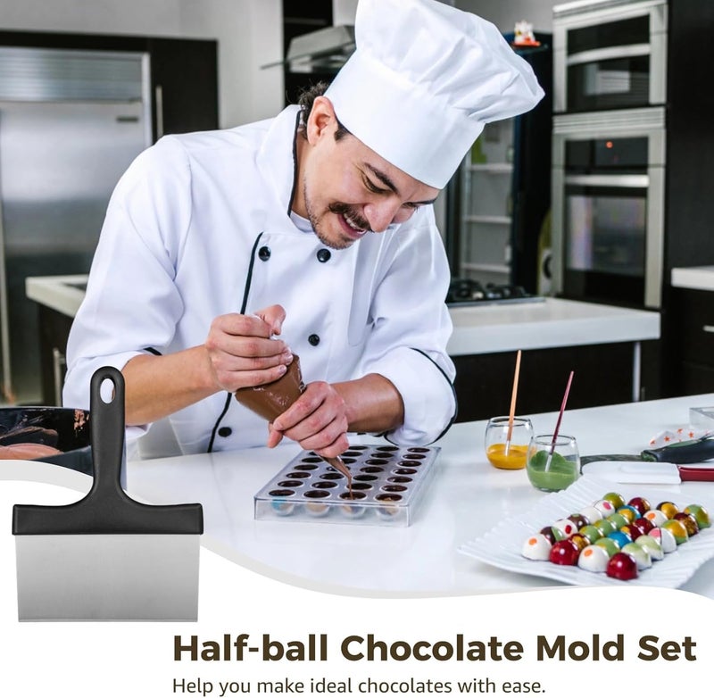 2-Pack Chocolate Molds with Stainless Steel Scraper, 24-Cavity Half-Ball Molds for DIY Projects, Transparent Plastic Mold Set for Chocolate Work - Image 3