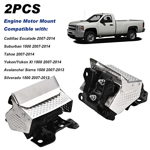 Iker 2PCS Engine Motor Mount Kit with Heat Shield Right Left Engine Trans Mount Compatible with GMC Sierra Yukon / Chevrolet Tahoe Silverado Suburban / Cadillac Escalade 2007-2014 Replace 15854941 A5365HY - Image 5