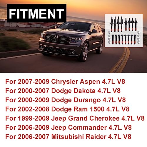 SUSUCAR Exhaust Manifold Bolt Hardware Kit Stud Nut Fit for 1999-2009 Dodge Ram Chrysler Jeep 4.7L 6505257AA 6504331 - Image 2