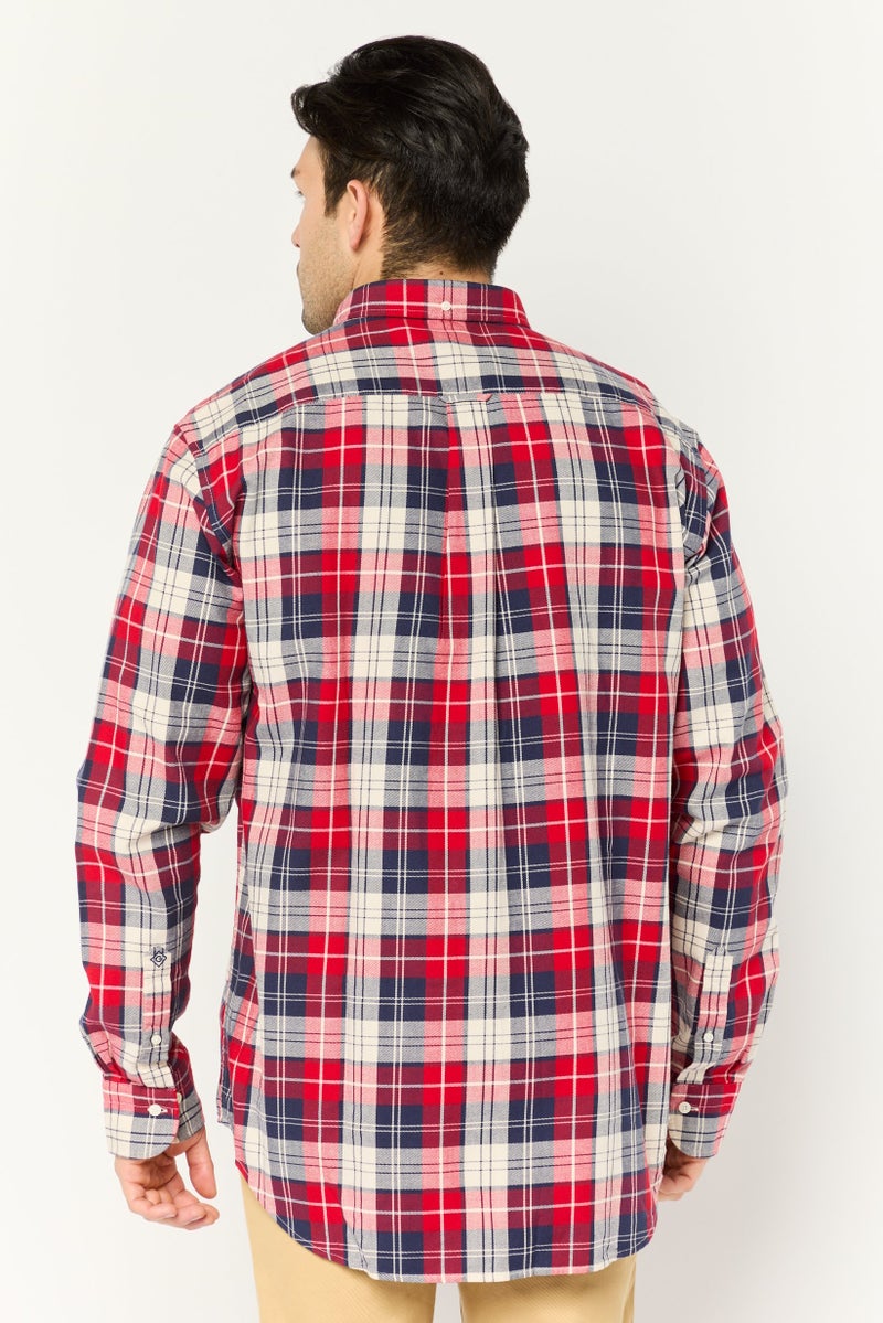 GANT Men Regular Fit Plaid Long Sleeves Casual Shirt, Multicolor - Image 4