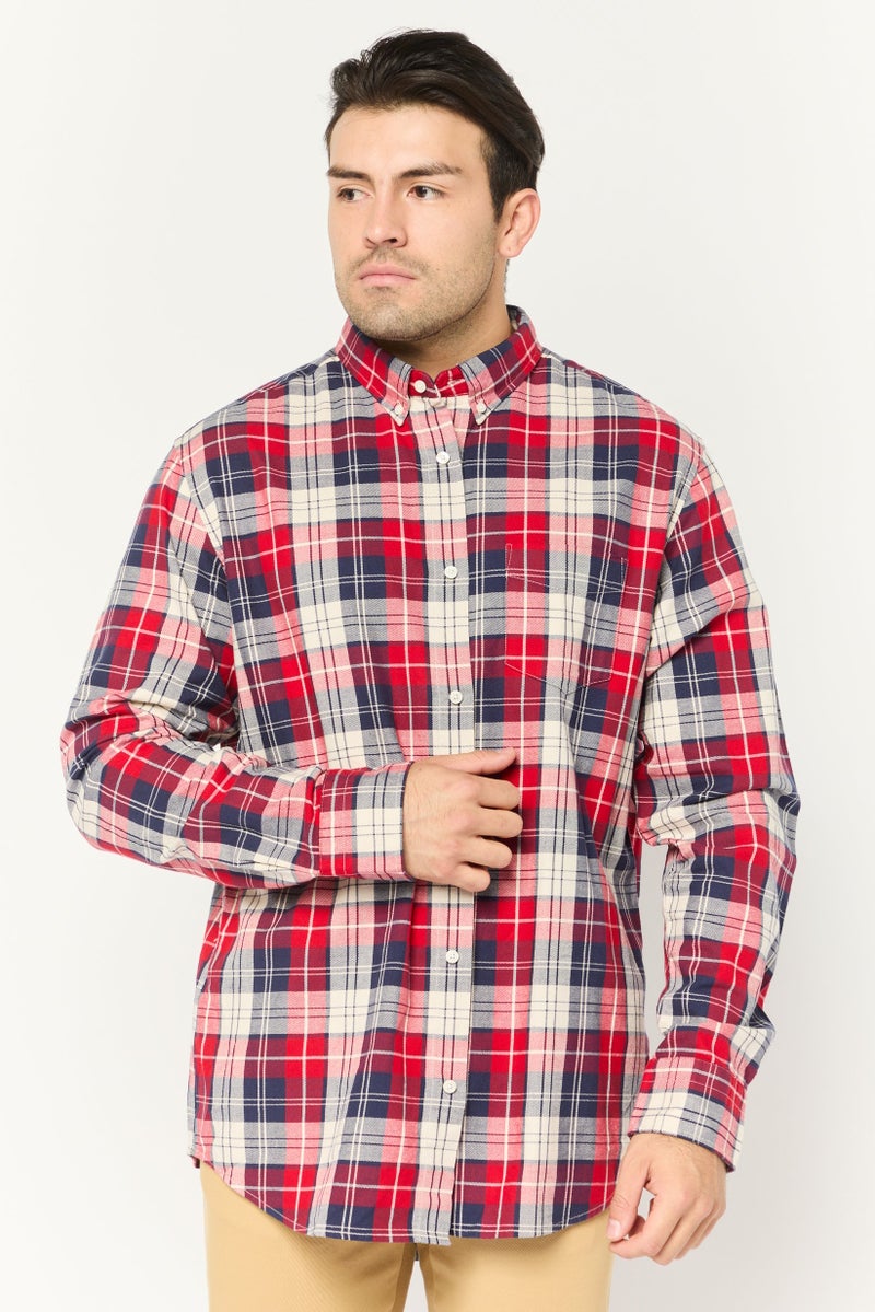 GANT Men Regular Fit Plaid Long Sleeves Casual Shirt, Multicolor - Image 1