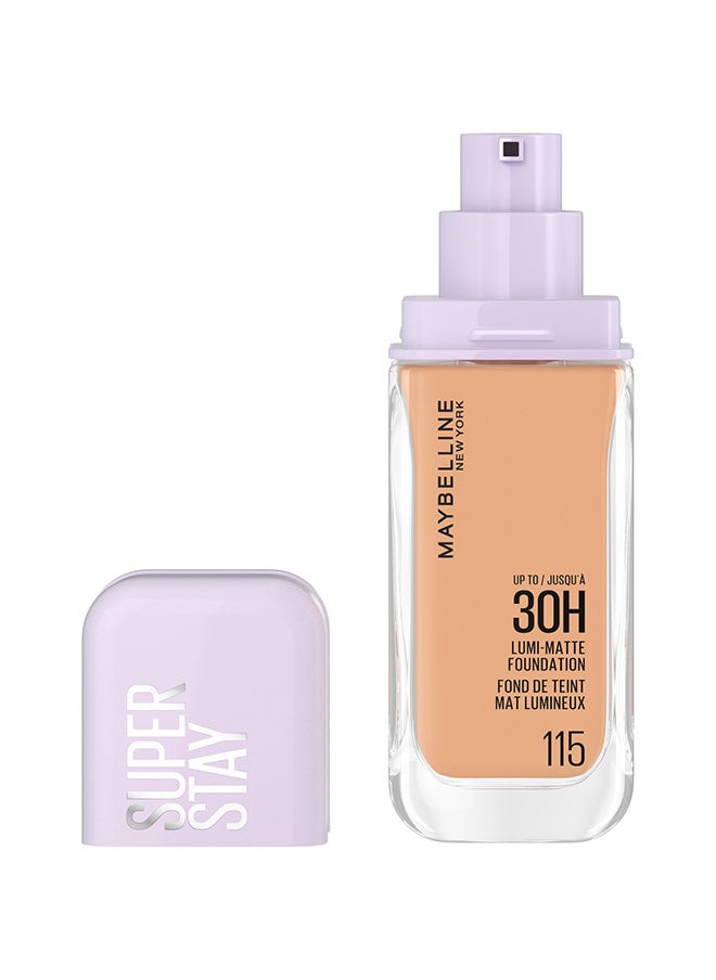 MAYBELLINE NEW YORK Super Stay Lumi-Matte Foundation, 30Hr Longwear Formula 115  - Image 2