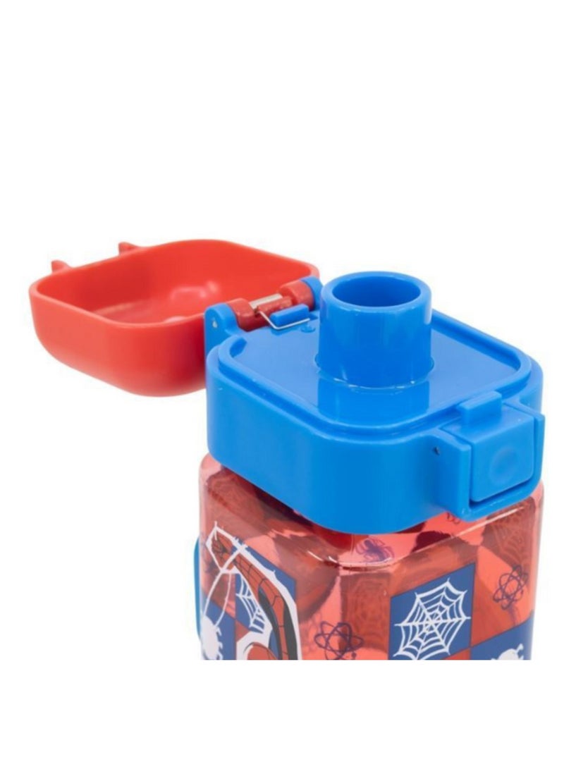 ستور زجاجة مياه سبايدرمان إيكوزين خالية من مادة BPA مع قفل أمان، 550 مل باللون الأحمر والأزرق - Image 2