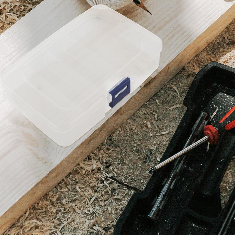 Saw Blades Storage Box with Compartments Portable Organizer for Small Parts and Tools Transparent Rectangular Design Space-saving Saw Blade Holder Made of PP Material - Image 4