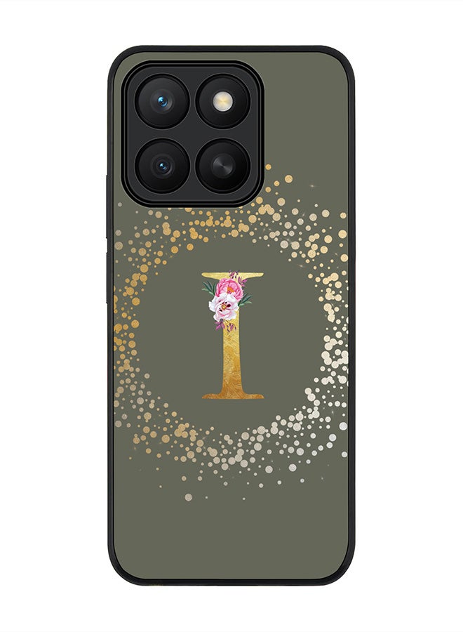 Stylizedd For Honor X8c Case,Slim fit Camera Protection, Shockproof Thin Phone cover  - Custom Monogram Floral - I  (Olive Green )