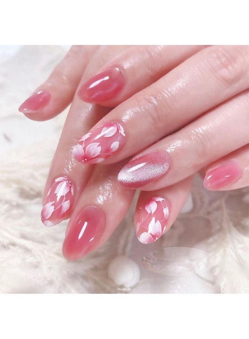 SCHAVO Pink Petals Short Fake Nails 24Pcs - Image 1