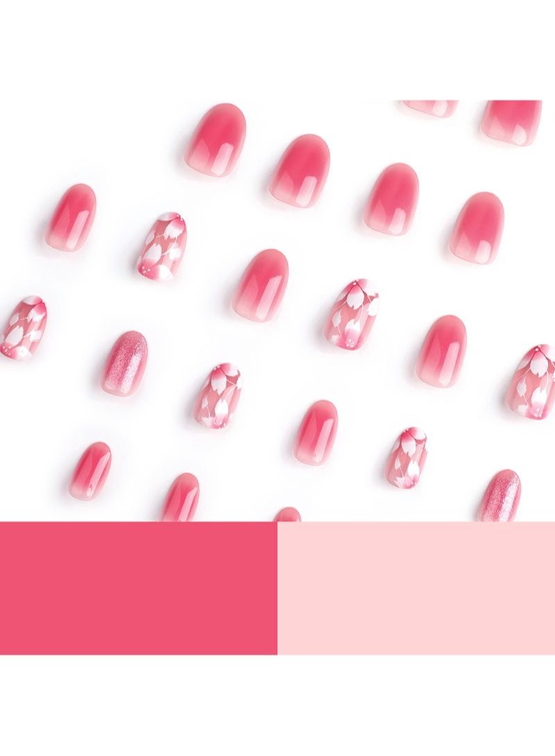 SCHAVO Pink Petals Short Fake Nails 24Pcs - Image 5