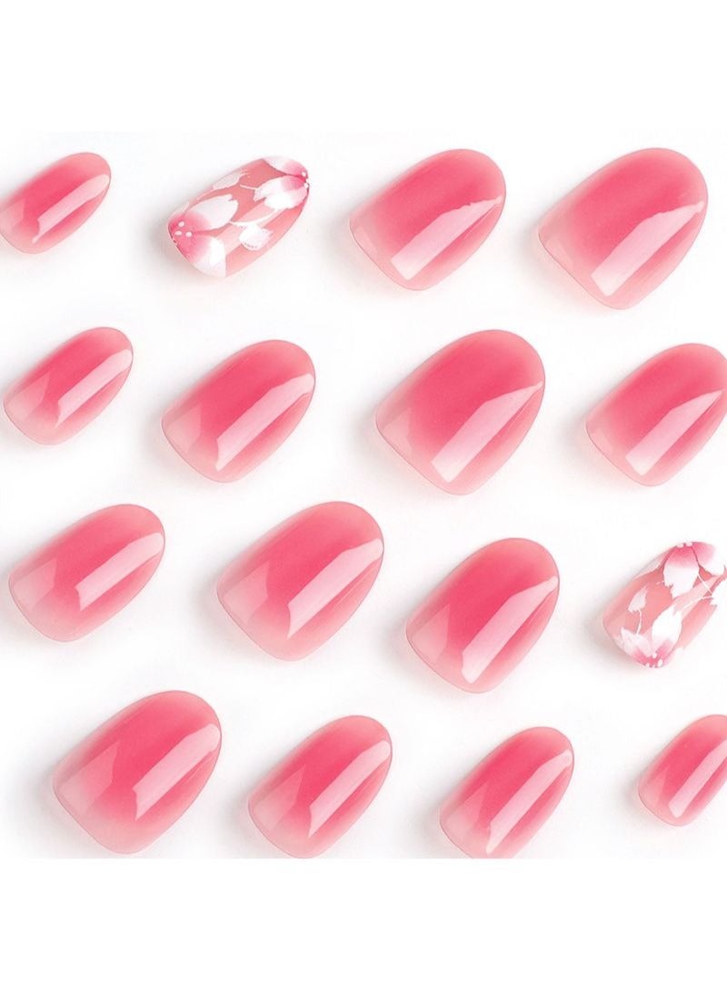 SCHAVO Pink Petals Short Fake Nails 24Pcs - Image 2