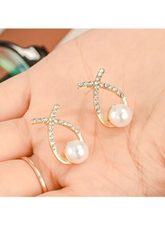 Huitich Elegant Gold Colour Alloy Necklace & Earrings Set with Crystals and Pearls  - Image 4