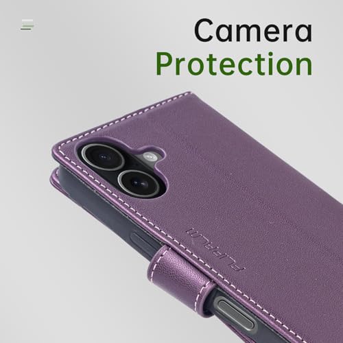 FLIPALM Wallet Case for iPhone 17 with Credit Card Holder,PU Leather Folio Flip Kickstand Protective Shockproof Cover for Apple 17 Phone Case (Purple, for iPhone 17-6.3'') - Image 5