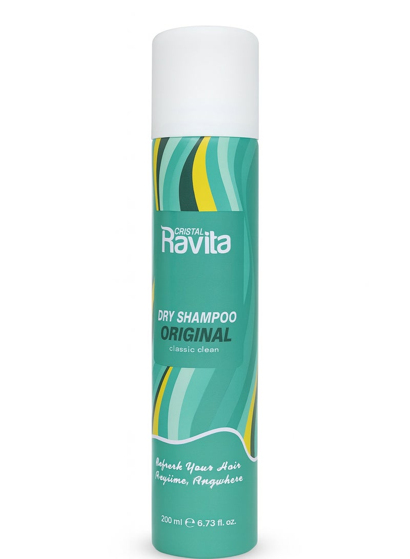 CRISTAL Ravita Dry Shampoo ORIGINAL Classic Clean Refresh Your Hair 200 ml - Image 1