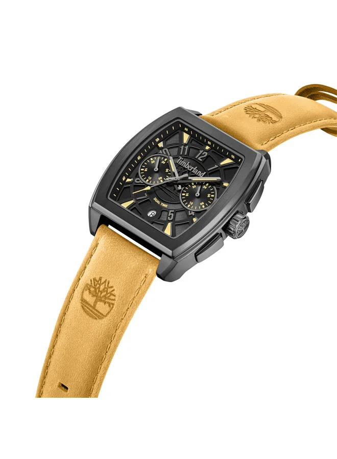 تمبرلاند Morristown Black Dial Leather Strap Multifunction Watch for Men, 40mm