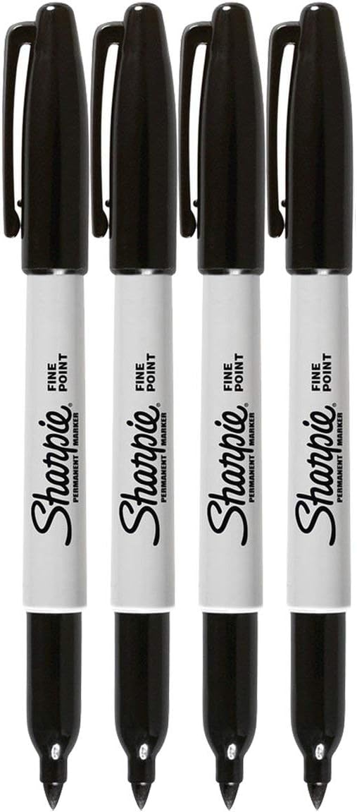 Sharpie Permanent Markers Fine Point Black Ink 4Pack - Image 2