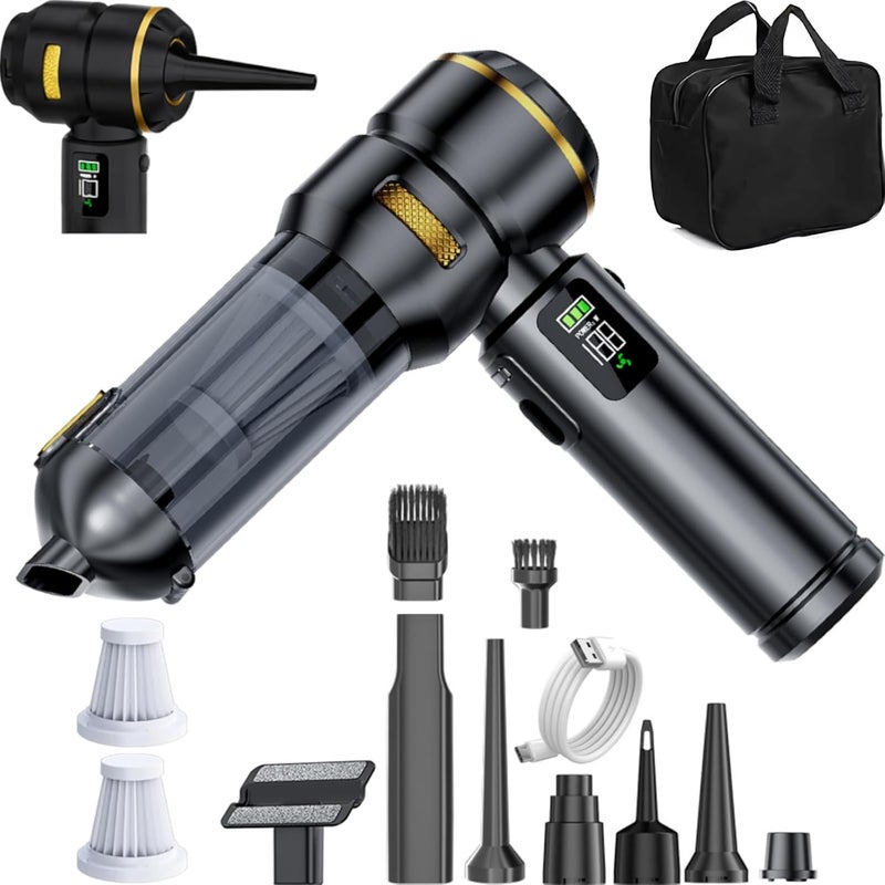 NWDEY Car Vacuum Cleaner High Power 20000Pa – Cordless Handheld Mini Vacuum & Air Duster for Car Detailing, 3-Speed Brushless Motor, 6000mAh Battery (Black - Fast Charging Edition) - Image 1
