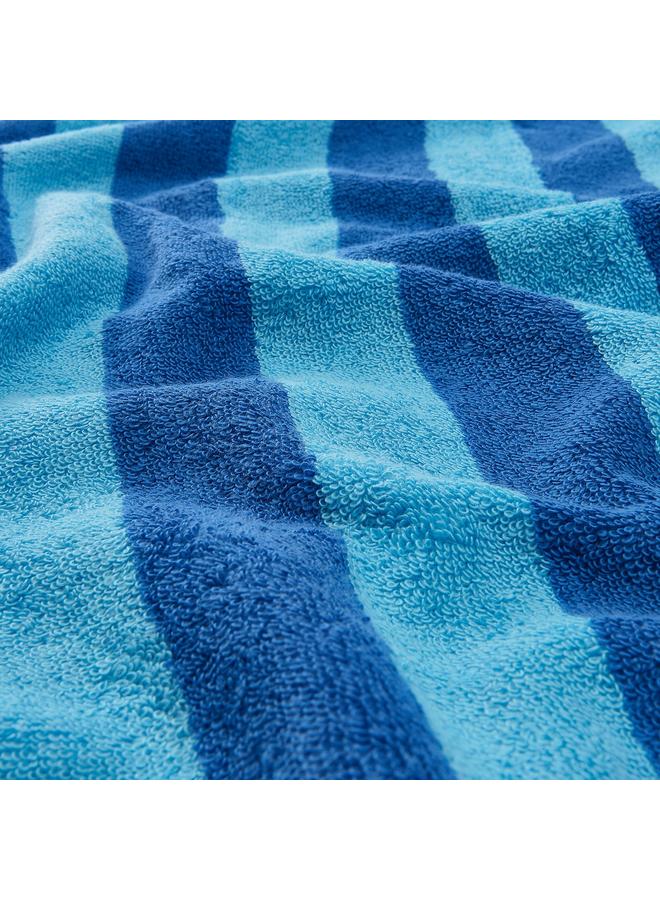 Bath sheet, bright blue/light blue striped, 100x150 cm  - Image 2