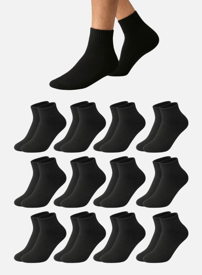 12 Pairs Black Socks – Breathable Design for All-Day Comfort - Image 1