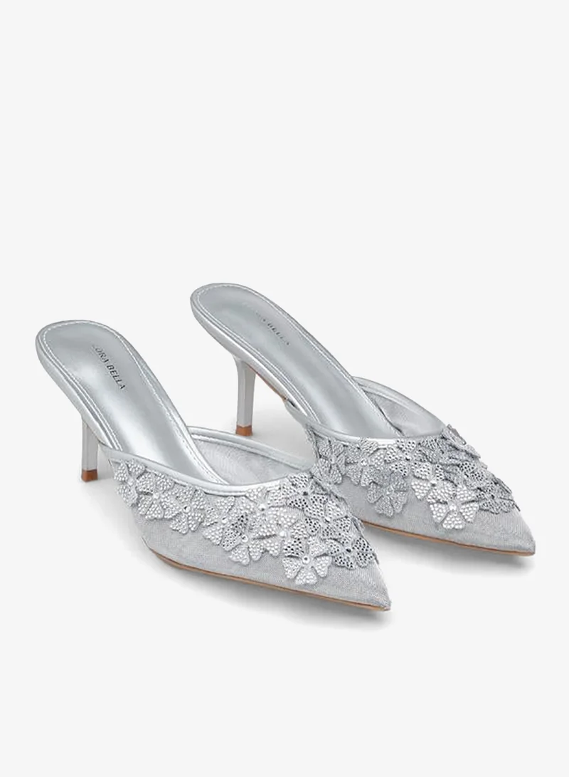 Flora Bella By Shoexpress SILVER Women Stiletto Heel Mules Ramadan Collections for Women | Best Price UAE