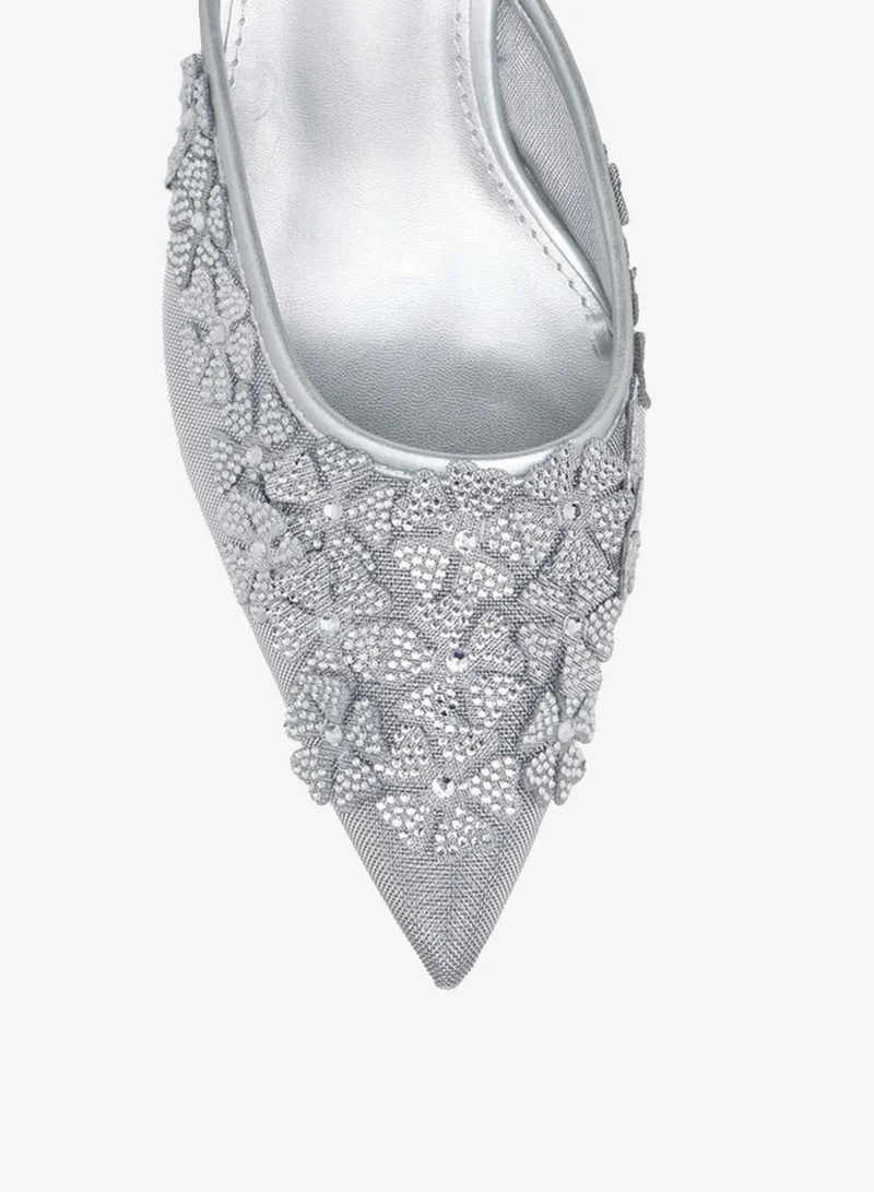 Flora Bella By Shoexpress SILVER Women Stiletto Heel Mules Ramadan Collections for Women | Best Price UAE