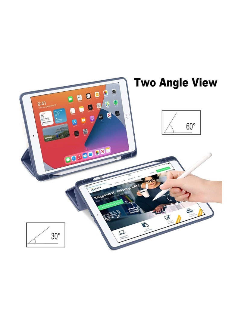 راكسوم حافظة iPad من الجيل التاسع/الثامن/السابع (2021/2020/2019) حافظة iPad مقاس 10.2 بوصة مع حامل قلم رصاص [وضع السكون/التنشيط] أغطية حماية ذكية بحامل مغناطيسي وظهر ناعم من مادة TPU رفيعة - Image 5