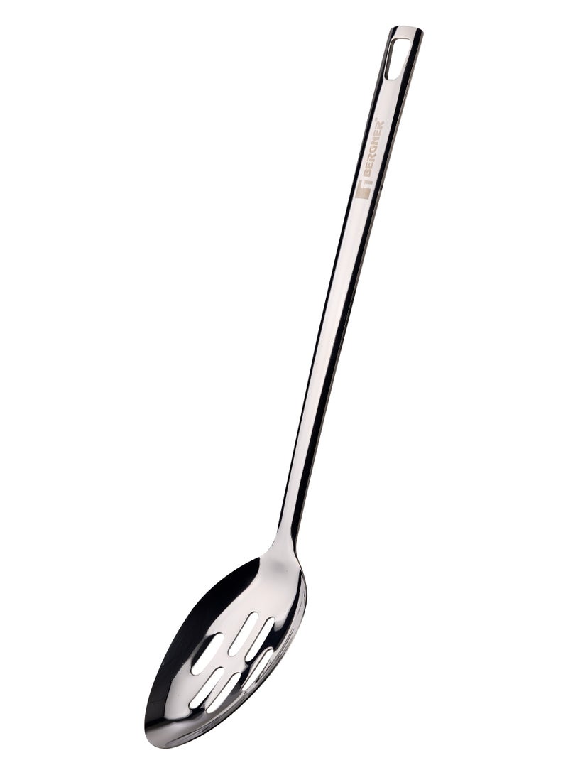 BERGNER SONIDO 18/10 STAINLESS STEEL SLOTTED SPOON 36.5X7.3 CM, SILVER COLOR, BG38666MM  - Image 2