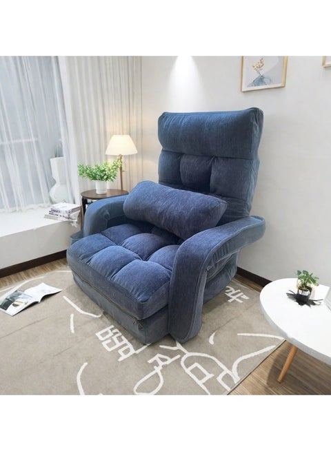 Folding Lazy Sofa Chair Comfort Floor Sofa Cushion Adjustable Back Chair with Pillow