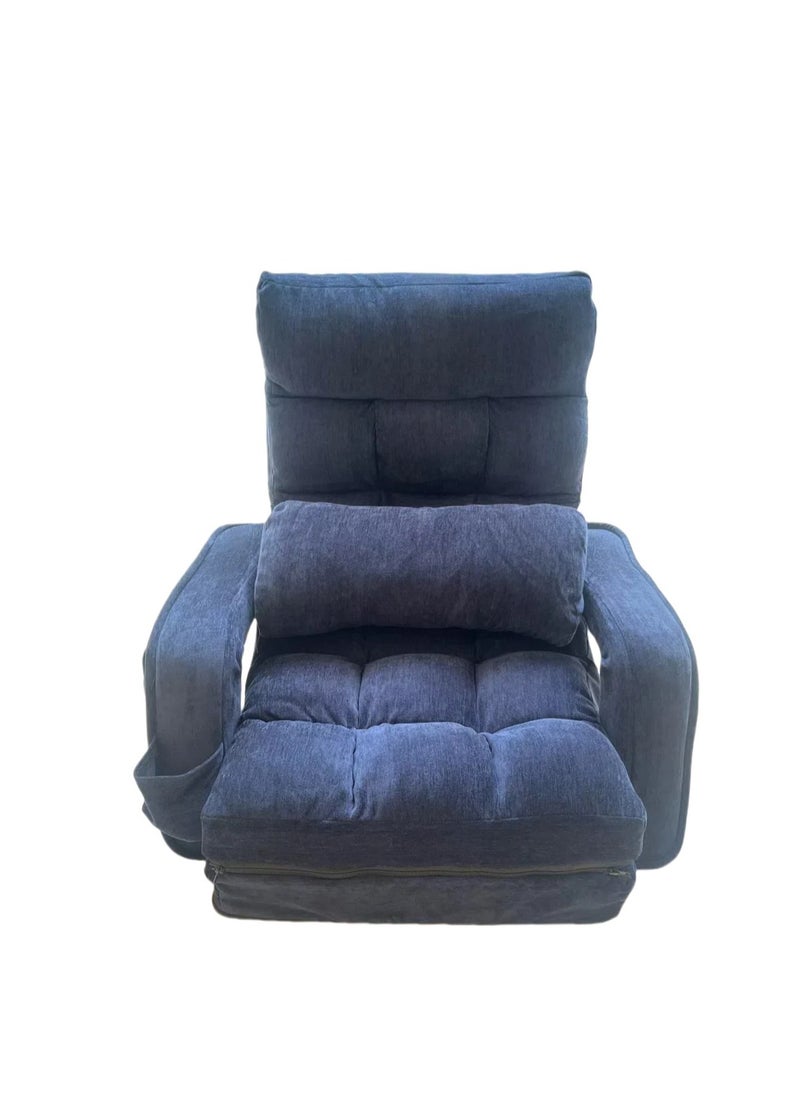 Albawadi Folding Lazy Sofa Chair Comfort Floor Sofa Cushion Adjustable Back Chair with Pillow  - Image 2