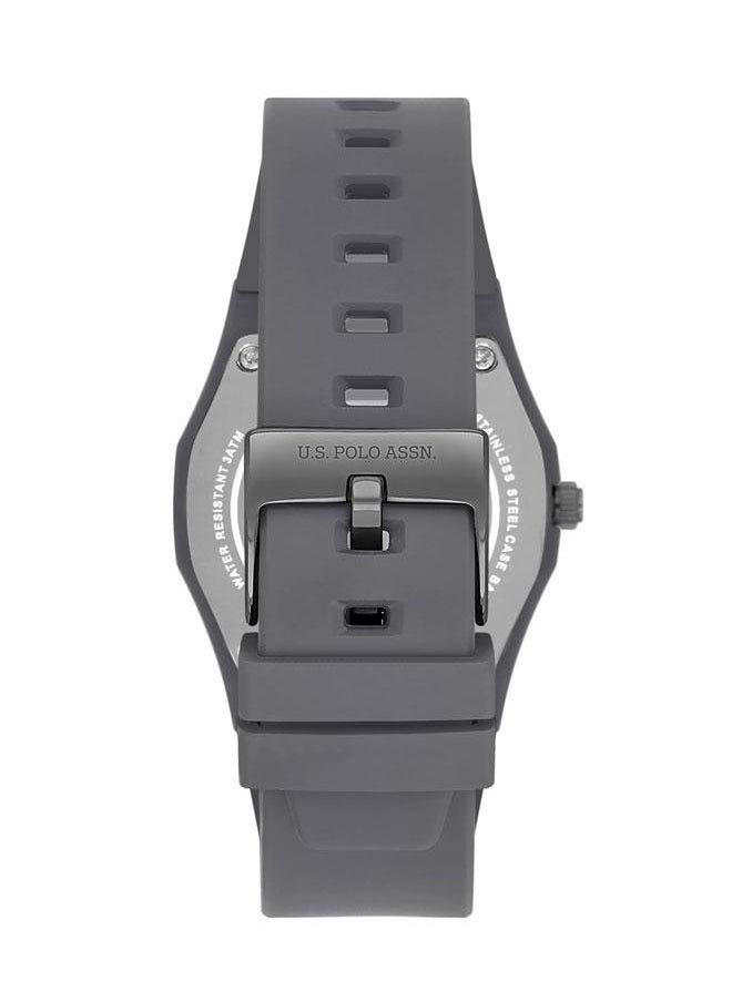 U.S. Polo Assn. U.S. Polo Assn. Yard 40mm Grey Monochromatic Watch with Silver Accents and Silicone Band - Timeless Elegance, USPA1083-05  - Image 3