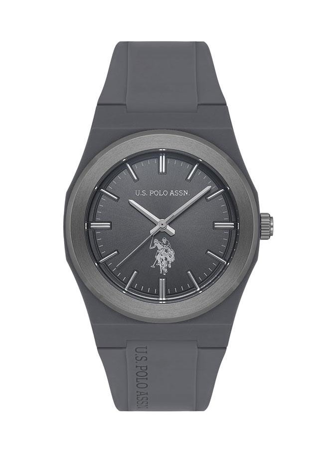 U.S. Polo Assn. U.S. Polo Assn. Yard 40mm Grey Monochromatic Watch with Silver Accents and Silicone Band - Timeless Elegance, USPA1083-05  - Image 1