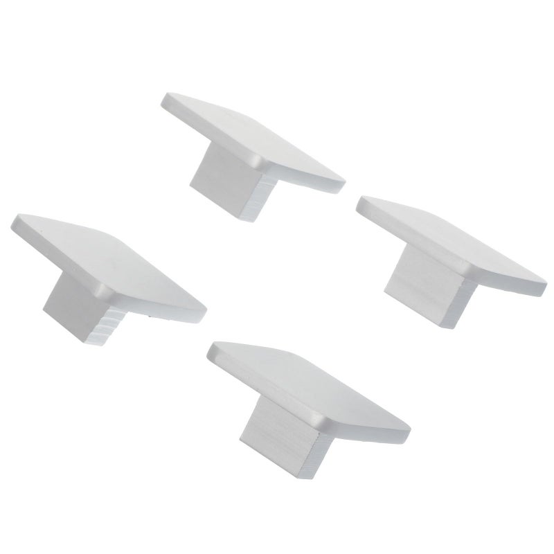 4Pcs Matte Silver Aluminum Cabinet Knobs Square Drawer Pulls For Kitchen Bathroom Wardrobe - Image 2