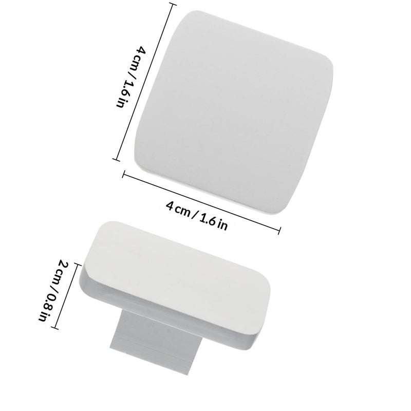 4Pcs Matte Silver Aluminum Cabinet Knobs Square Drawer Pulls For Kitchen Bathroom Wardrobe - Image 3