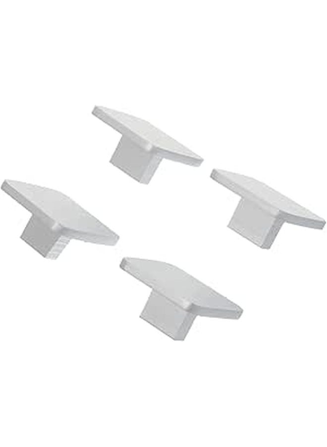 4Pcs Matte Silver Aluminum Cabinet Knobs Square Drawer Pulls For Kitchen Bathroom Wardrobe - Image 1