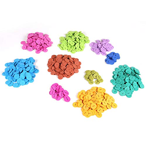 hand2mind Soft Foam Place Value Disks 10 Values, Counting Chips for Kids, Math Counters Kindergarten, Math Teacher Supplies, Base 10 Math Manipulatives for Elementary School (Pack of 875) - Image 2