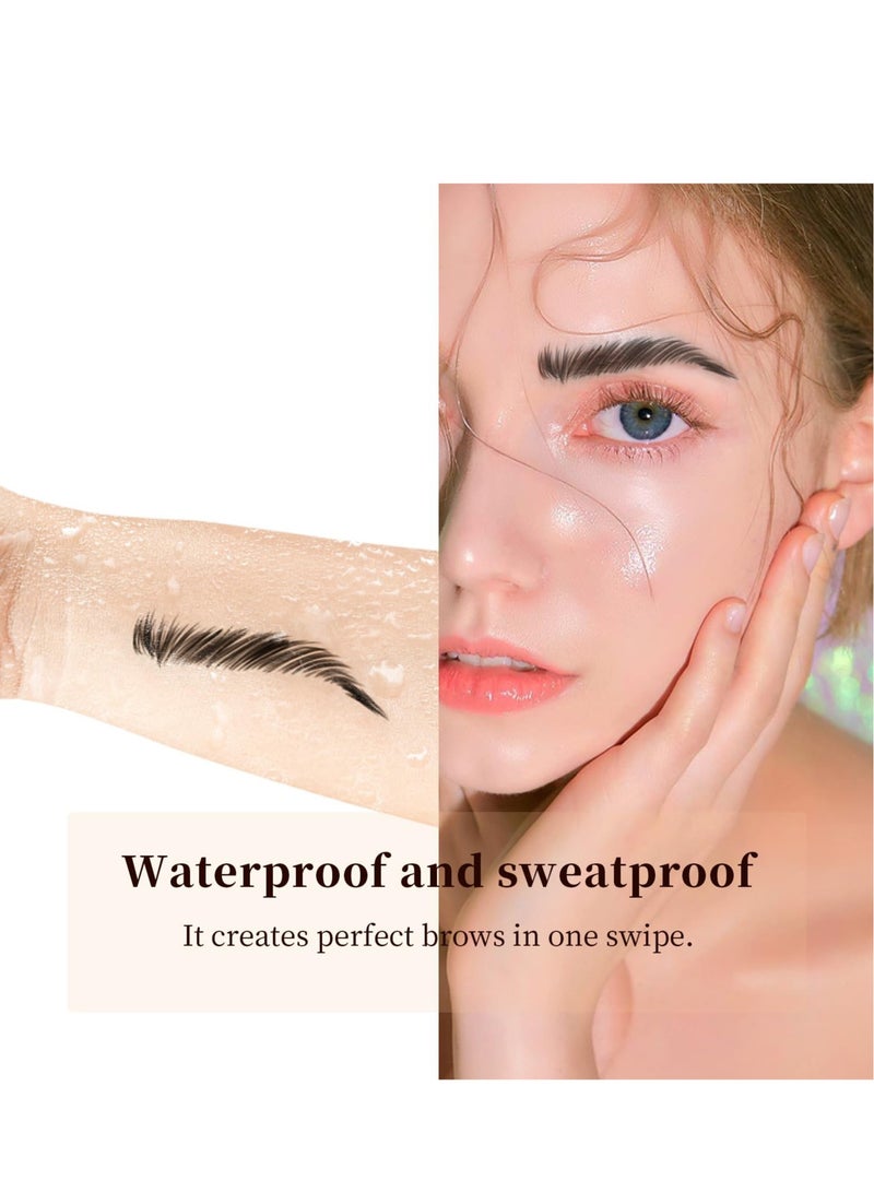 EXCEFORE Dark Brown Eyebrow Pen, Precision Eyebrow Pencil Long Lasting Fine Four-Fork Liquid Eyebrow Pen, 4D Natural Wild Eyebrow Definer Pencils Makeup (Dark Brown) - Image 2