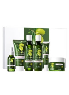 Zozu Olive Oil Antioxidant Anti Wrinkle Soothing Six Pieces Set with Oil Control Cleanser Hydrating Toner Nourishing Eye Cream Soothing Face Essence Whitening Face Toner and Repairing Face Cream Skincare Set  - Image 2