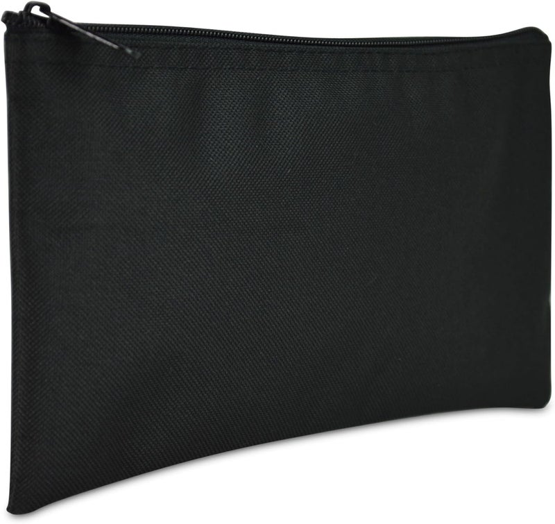 DALIX Bank Bags Money Pouch Securit Deposit Utility Zipper Coin Bag Black 2 Pack - Image 2