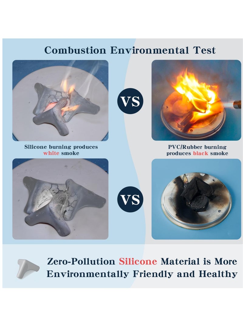 Excefore Soft Baby Proofing Edge and Corner Guards, 100% Silicone Corner Protector Baby, High Resistant Adhesive Gel, Baby Corner Protector for Fireplace, Table, Stair, Cabinet (Grey,6pcs,Triangle) - Image 5