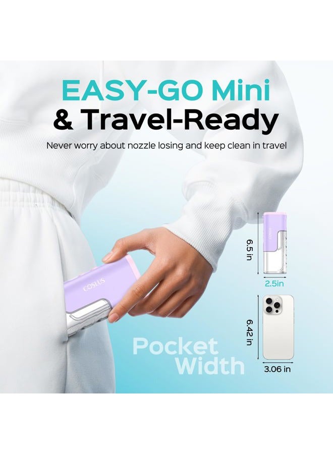 COSLUS Mini Water Flosser for Travel: Portable Compact Design, Cordless Oral Irrigator with 4 Jet Tips, Removable Tank & IPX7 Waterproof for Braces, Sensitive Teeth & On-The-Go Use, Pink Purple, T40 - Image 2