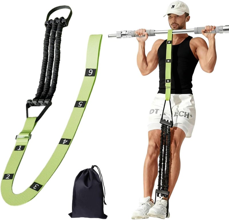 LinJie 2-in-1 Pull Up Assistance Band - Adjustable Resistance Bands for Home Gym Strength Training (Green) - Image 1