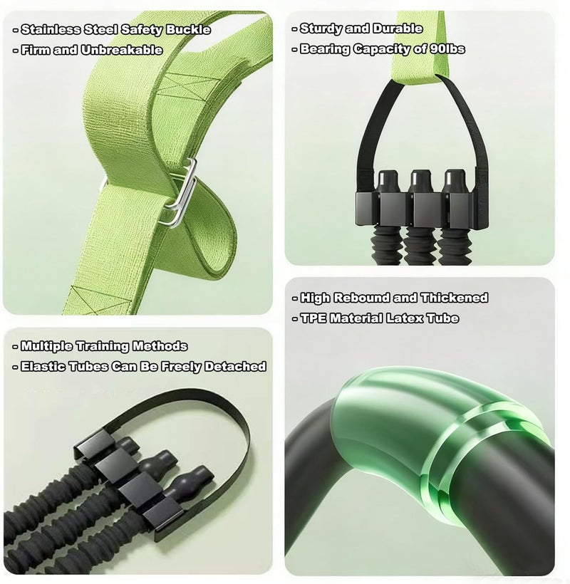 LinJie 2-in-1 Pull Up Assistance Band - Adjustable Resistance Bands for Home Gym Strength Training (Green) - Image 4