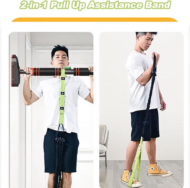 LinJie 2-in-1 Pull Up Assistance Band - Adjustable Resistance Bands for Home Gym Strength Training (Green) - Image 3