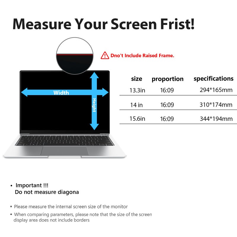 Universal Anti-Peeping Screen Protector 24in 16:10 Blue Light Blocking Monitor Filter for Computer/Laptop Snap-On Type Installation 24in 16:10 - Image 4