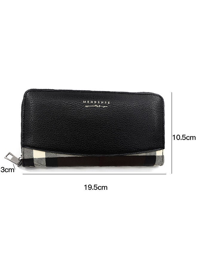 MenBense Fashion Trend Multi-functional Leather Long Paragraph Wallet Black - Image 2