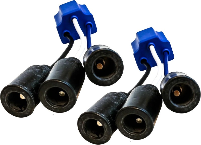 OZ-USA Set of 2 H4 9003 HB2 Headlight Female Coupler Connector Conversion Rubber Plug 12 AWG for Military Trucks - Image 2
