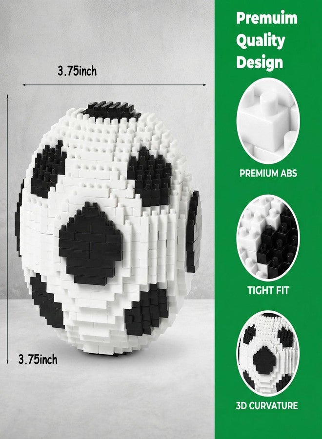 JZLiner 3D Soccer Ball Building Block Set 850Pcs Challenging STEM Ball Toys for Ages 14 and Above Adults Home Alone Birthday Gift - Image 4