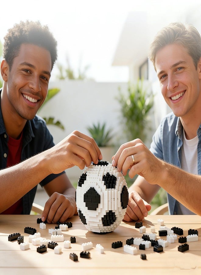 JZLiner 3D Soccer Ball Building Block Set 850Pcs Challenging STEM Ball Toys for Ages 14 and Above Adults Home Alone Birthday Gift - Image 3