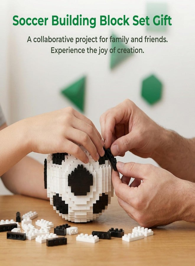 JZLiner 3D Soccer Ball Building Block Set 850Pcs Challenging STEM Ball Toys for Ages 14 and Above Adults Home Alone Birthday Gift - Image 5